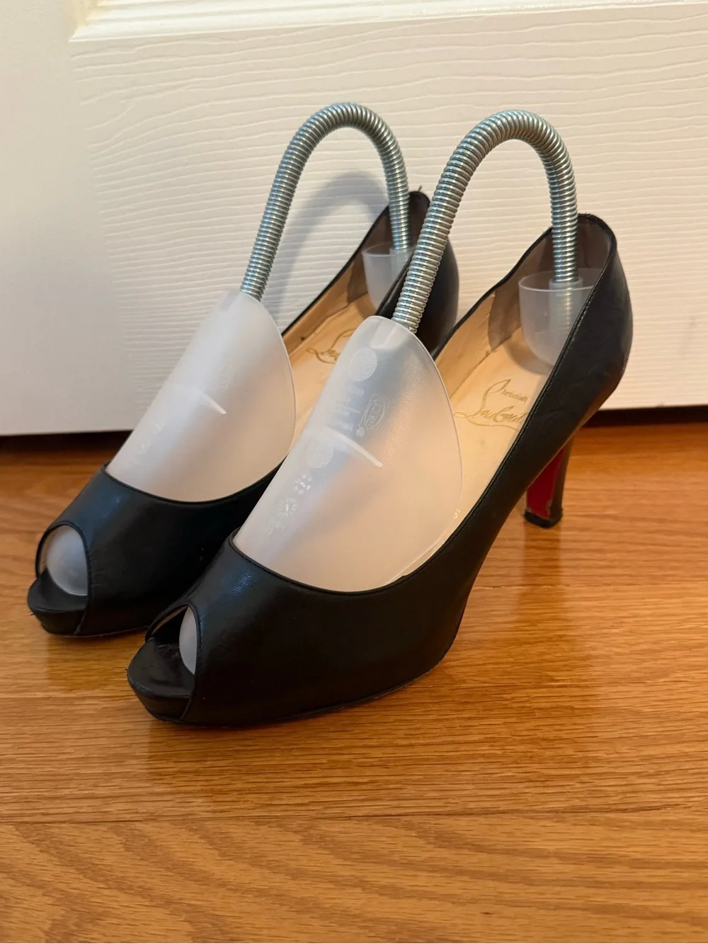 Christian Louboutin Very Prive Peep Toe Heels in Black
